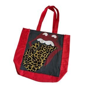 Via Penny Lane Reworked Apparel | The Rolling Stones Red Canvas Tote Bag OS